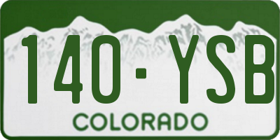 CO license plate 140YSB