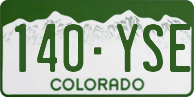 CO license plate 140YSE