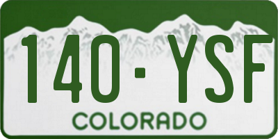 CO license plate 140YSF
