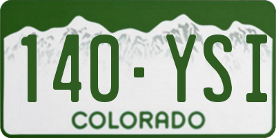 CO license plate 140YSI