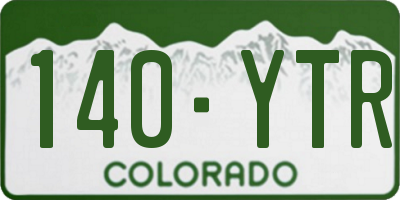CO license plate 140YTR