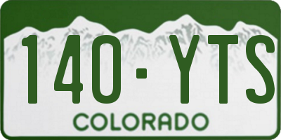 CO license plate 140YTS