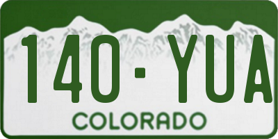 CO license plate 140YUA