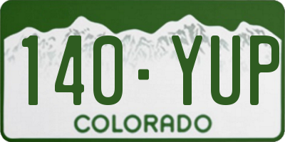 CO license plate 140YUP
