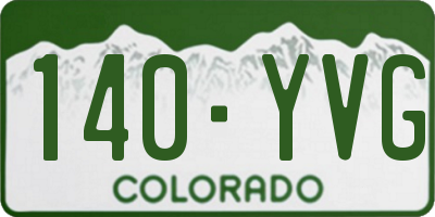 CO license plate 140YVG