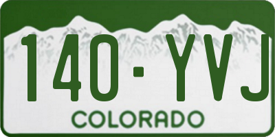 CO license plate 140YVJ