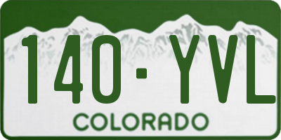 CO license plate 140YVL