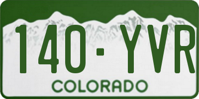CO license plate 140YVR