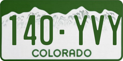 CO license plate 140YVY