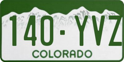 CO license plate 140YVZ