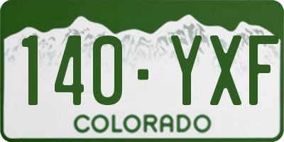 CO license plate 140YXF