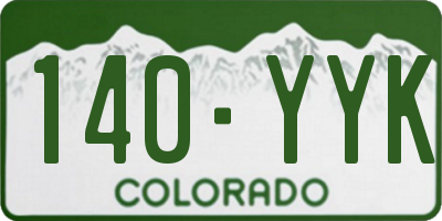 CO license plate 140YYK