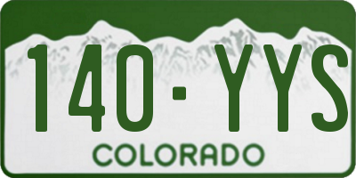 CO license plate 140YYS