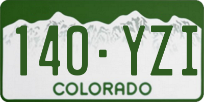 CO license plate 140YZI