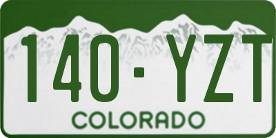 CO license plate 140YZT