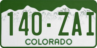 CO license plate 140ZAI