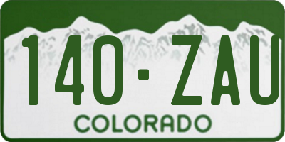 CO license plate 140ZAU