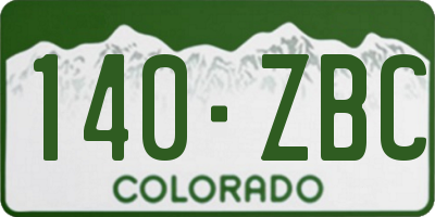 CO license plate 140ZBC