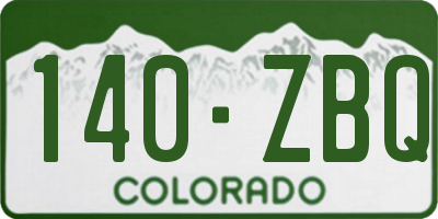 CO license plate 140ZBQ