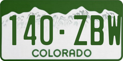 CO license plate 140ZBW