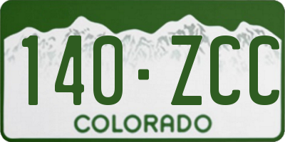 CO license plate 140ZCC