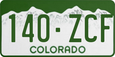CO license plate 140ZCF