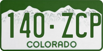 CO license plate 140ZCP