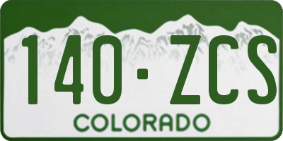 CO license plate 140ZCS