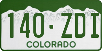 CO license plate 140ZDI