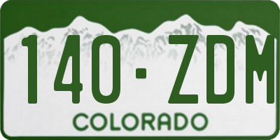 CO license plate 140ZDM