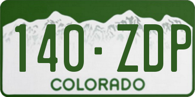 CO license plate 140ZDP