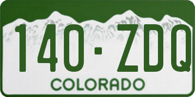 CO license plate 140ZDQ