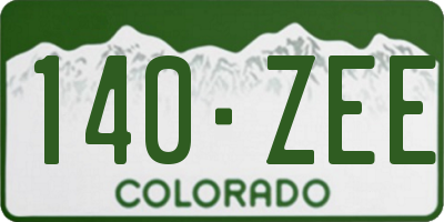 CO license plate 140ZEE