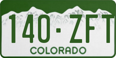 CO license plate 140ZFT