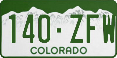 CO license plate 140ZFW
