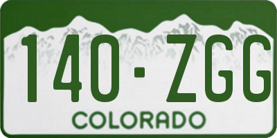 CO license plate 140ZGG