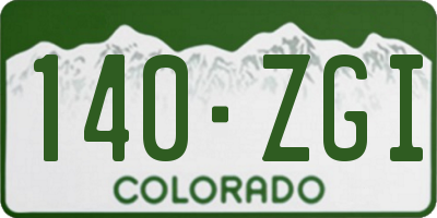 CO license plate 140ZGI