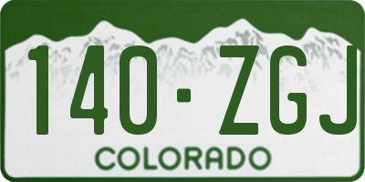 CO license plate 140ZGJ