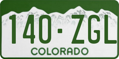 CO license plate 140ZGL