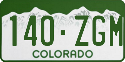 CO license plate 140ZGM