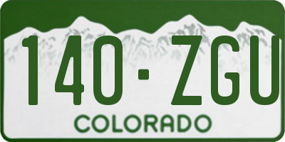 CO license plate 140ZGU