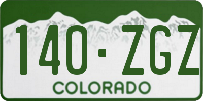 CO license plate 140ZGZ