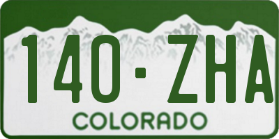 CO license plate 140ZHA