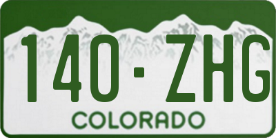 CO license plate 140ZHG