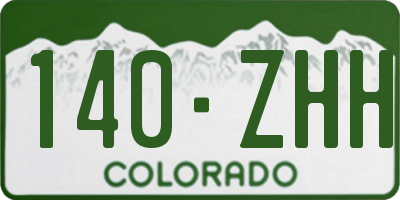 CO license plate 140ZHH