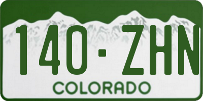 CO license plate 140ZHN