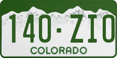 CO license plate 140ZIO