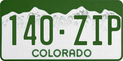 CO license plate 140ZIP