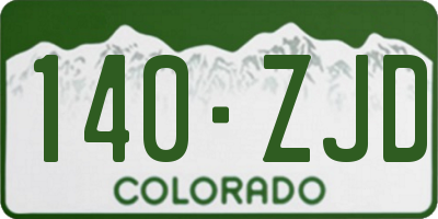 CO license plate 140ZJD