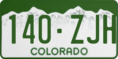 CO license plate 140ZJH